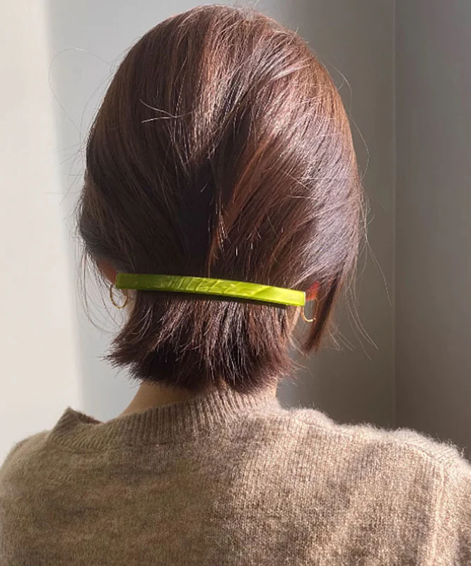 Simple Chic Green Metal Resin Barrettes Hairpin