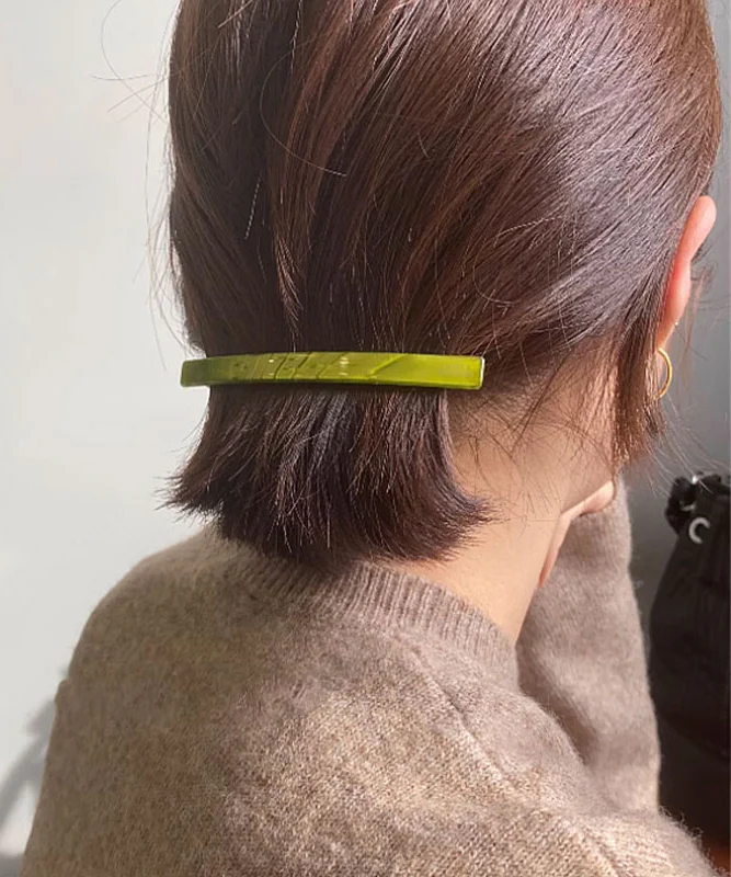Simple Chic Green Metal Resin Barrettes Hairpin