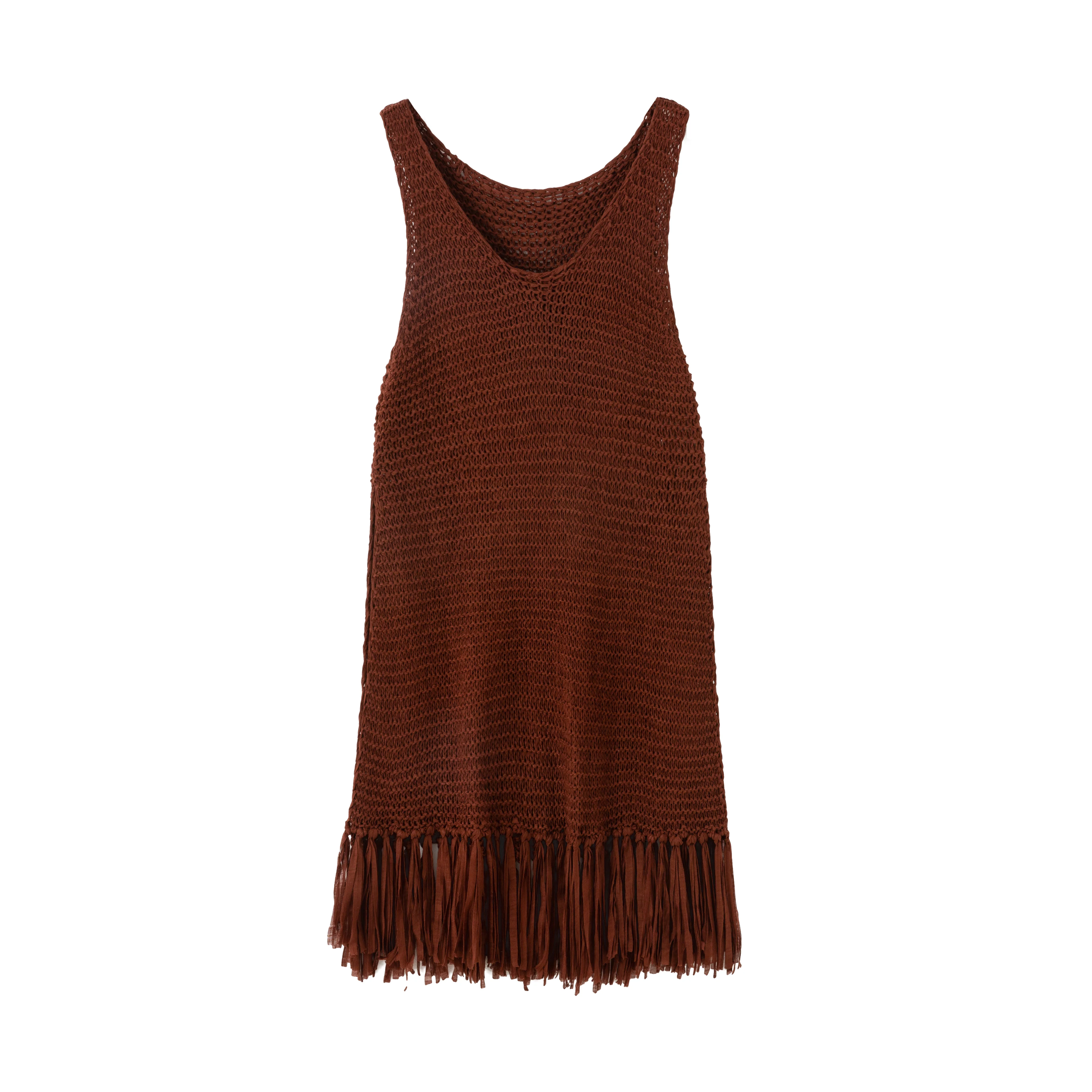 Fringed side slit vest