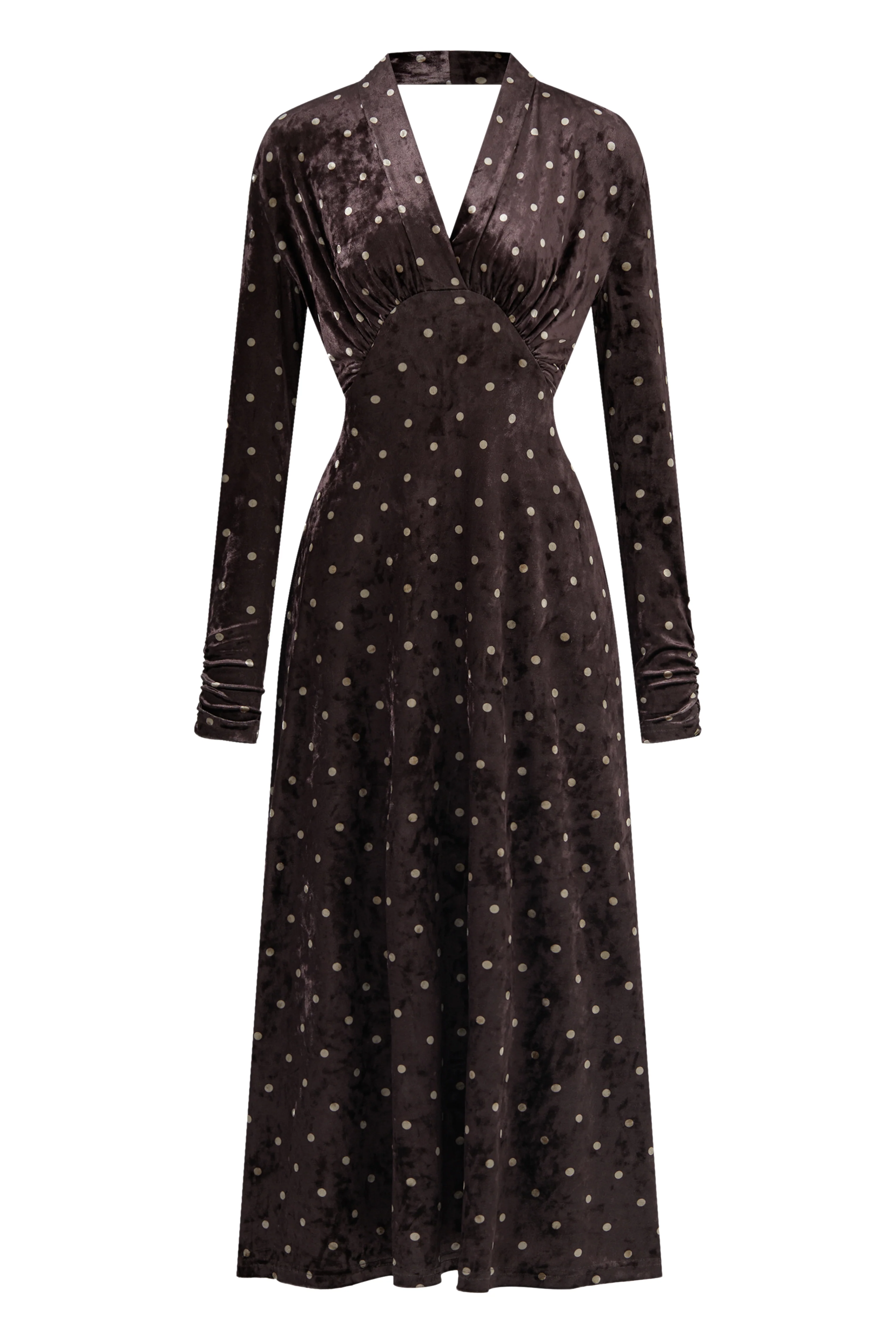 Velvet polka dot dress