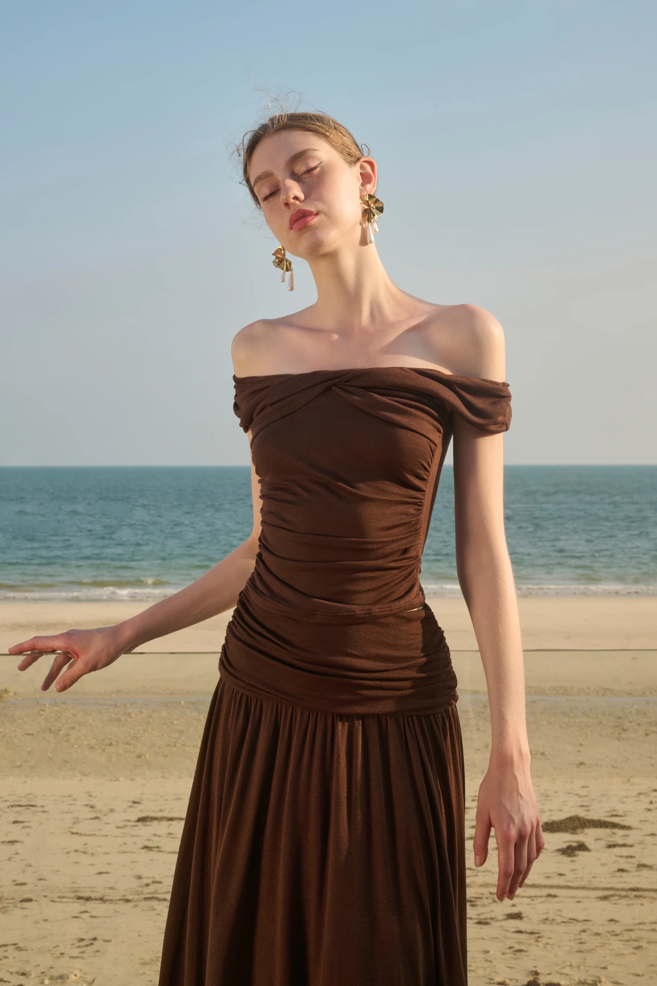 V neck ruched waist top