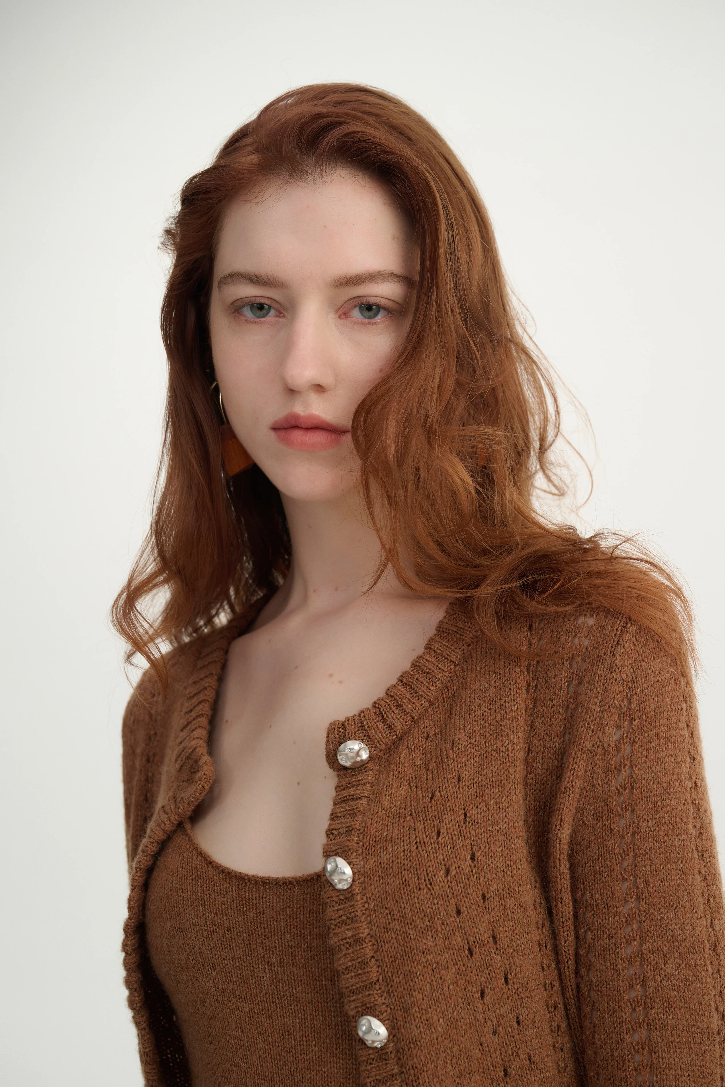 Pointelle cropped cardigan