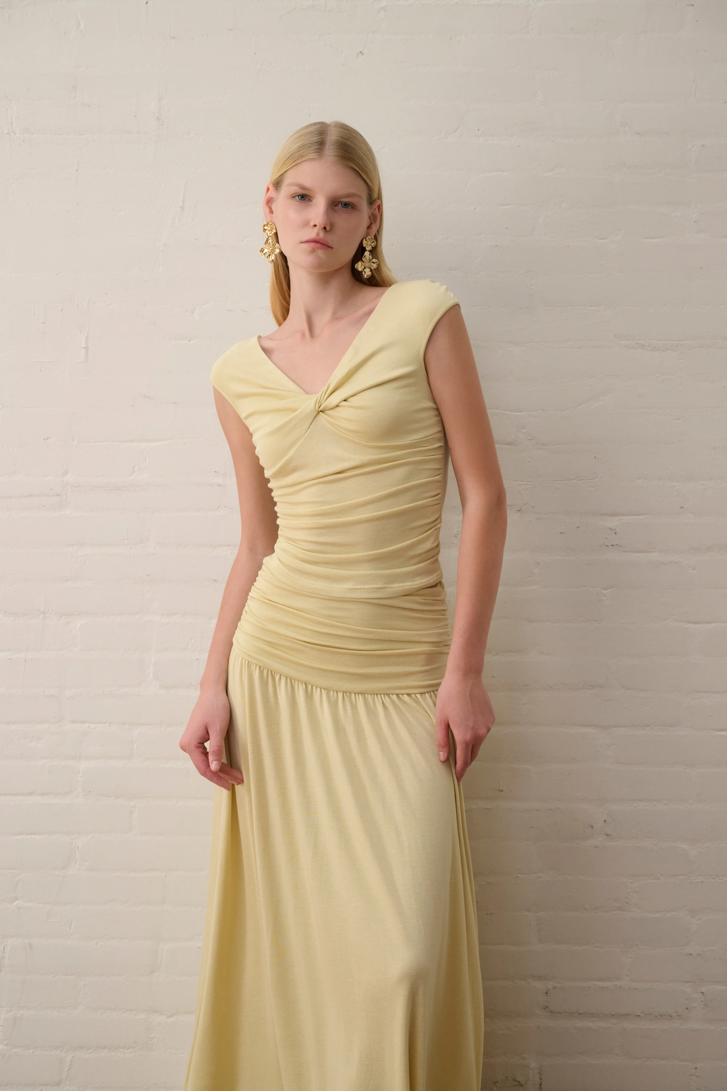 V neck ruched waist top