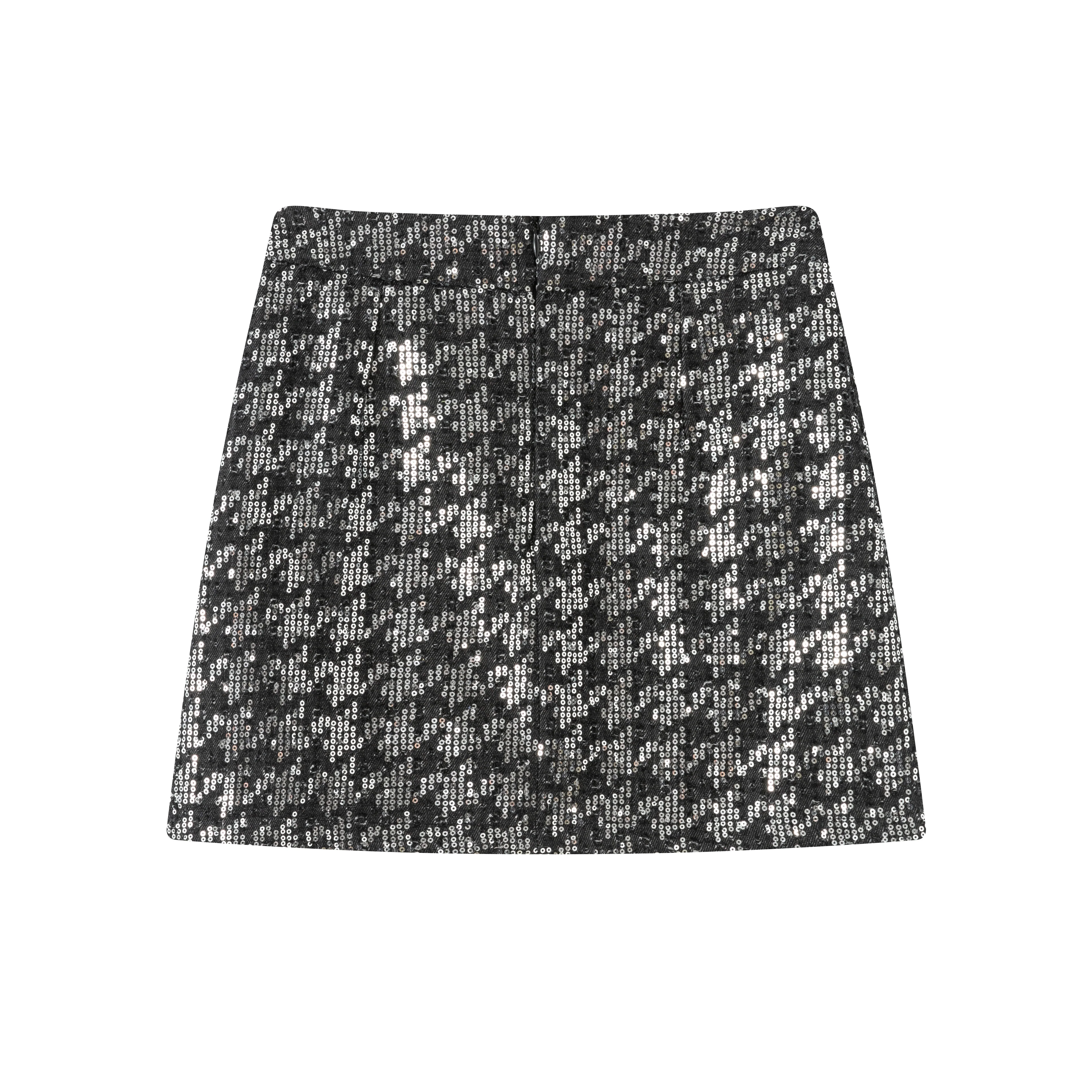 Houndstooth sequin mini skirt