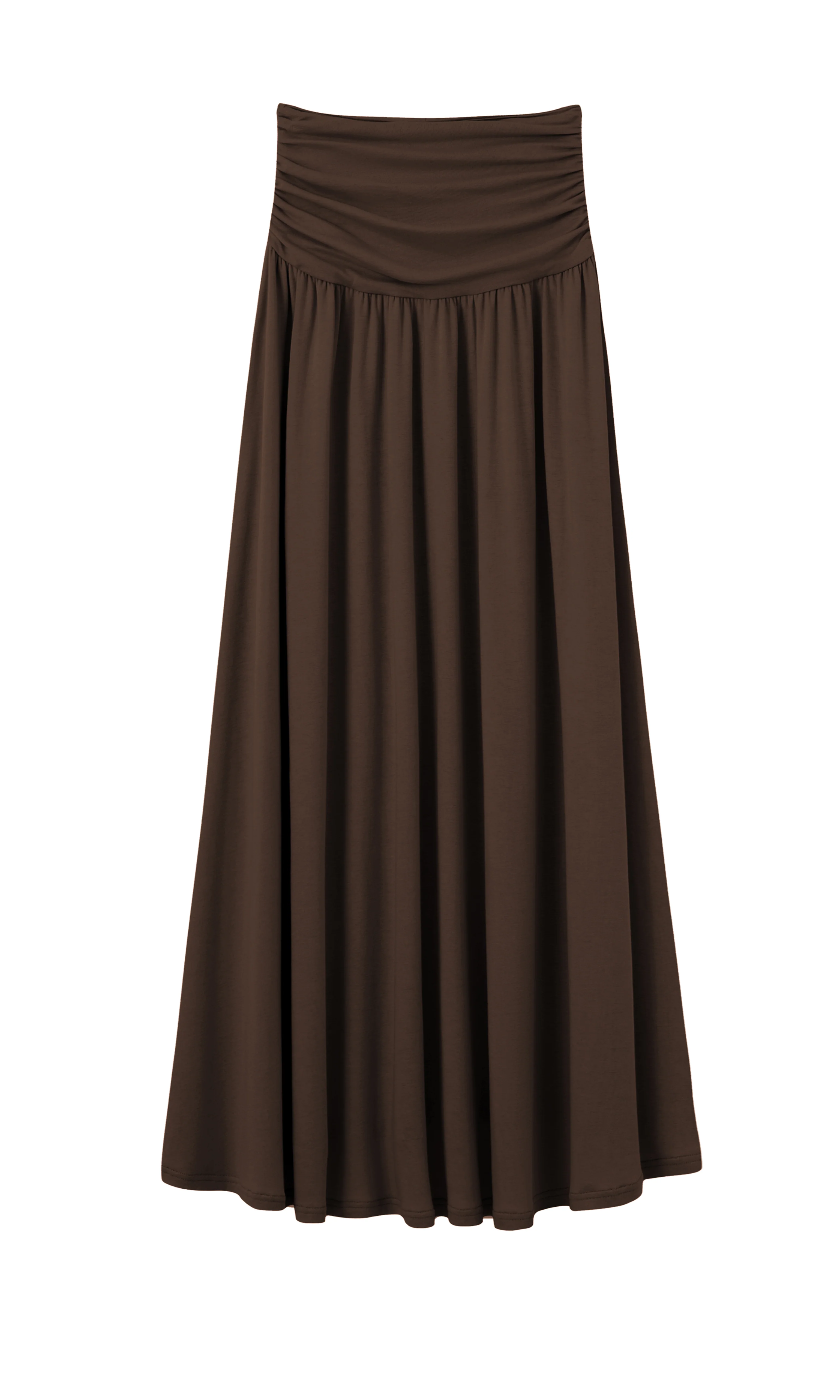 Ruched waist maxi skirt