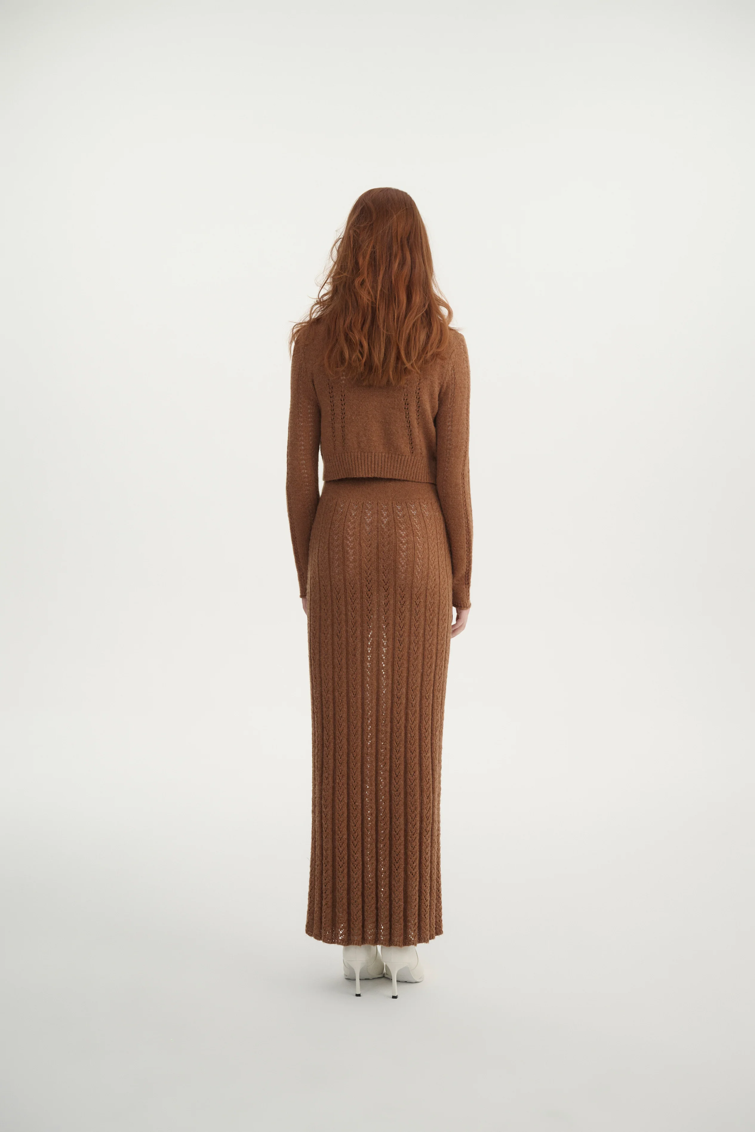 Pointelle cropped cardigan