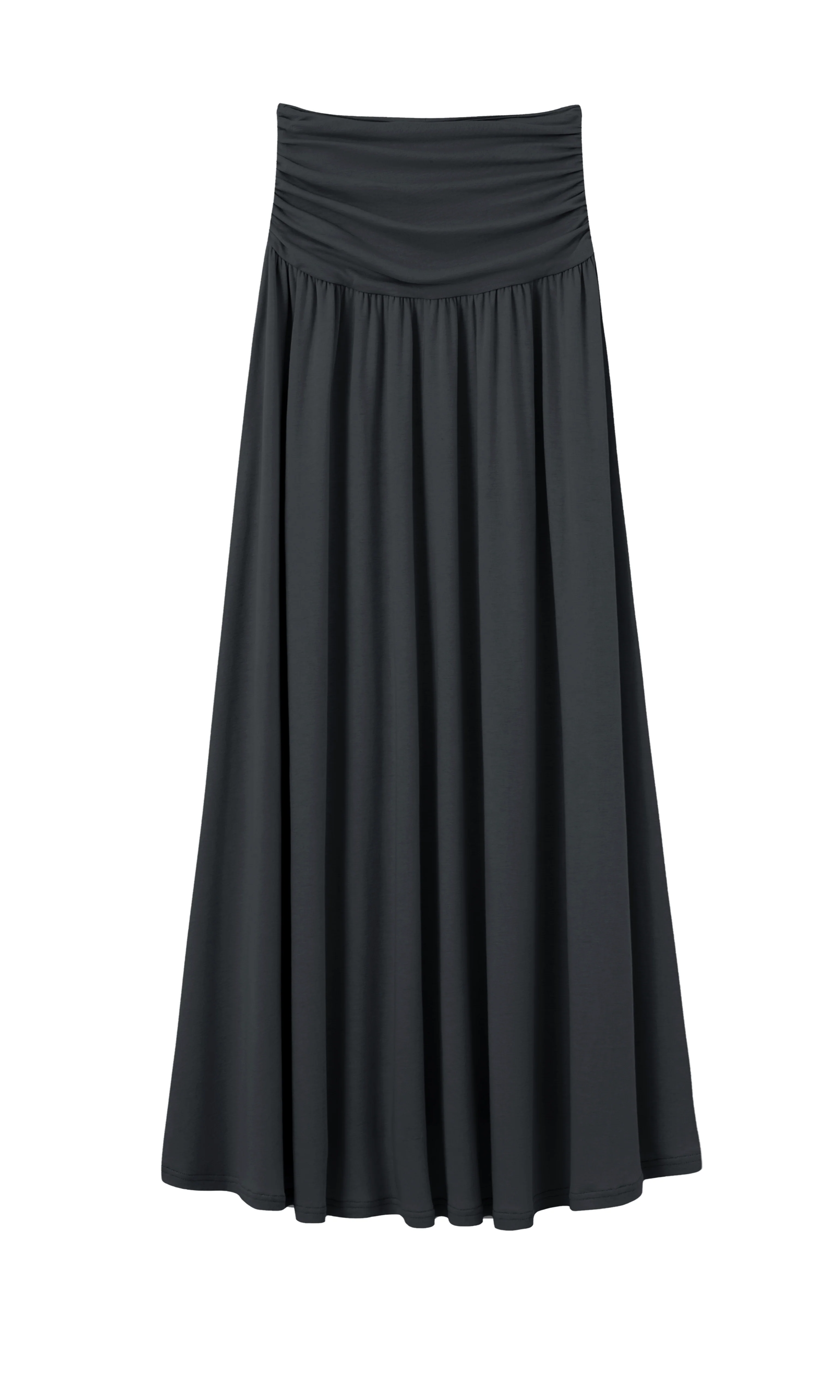 Ruched waist maxi skirt