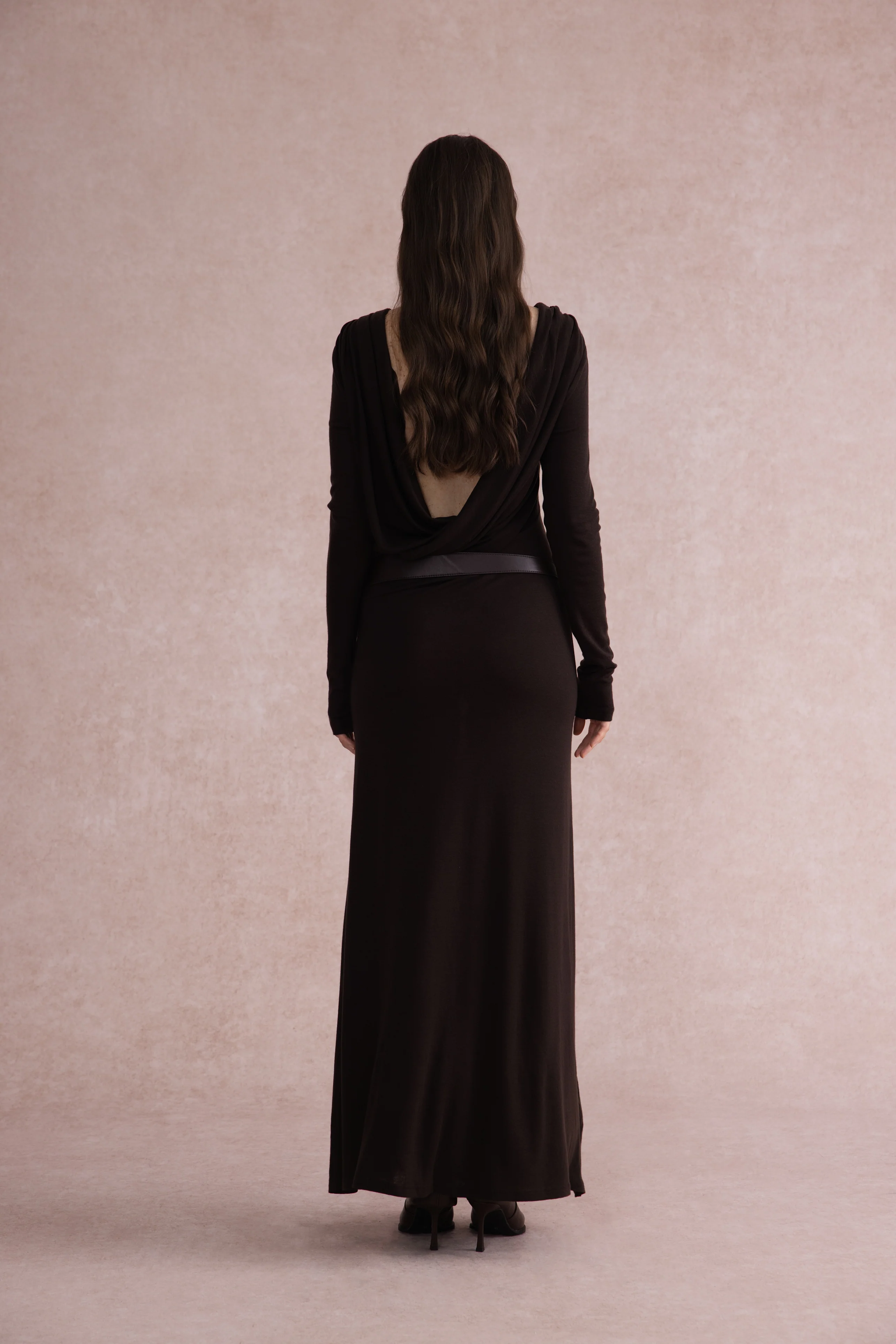 Reversible front-back maxi dress