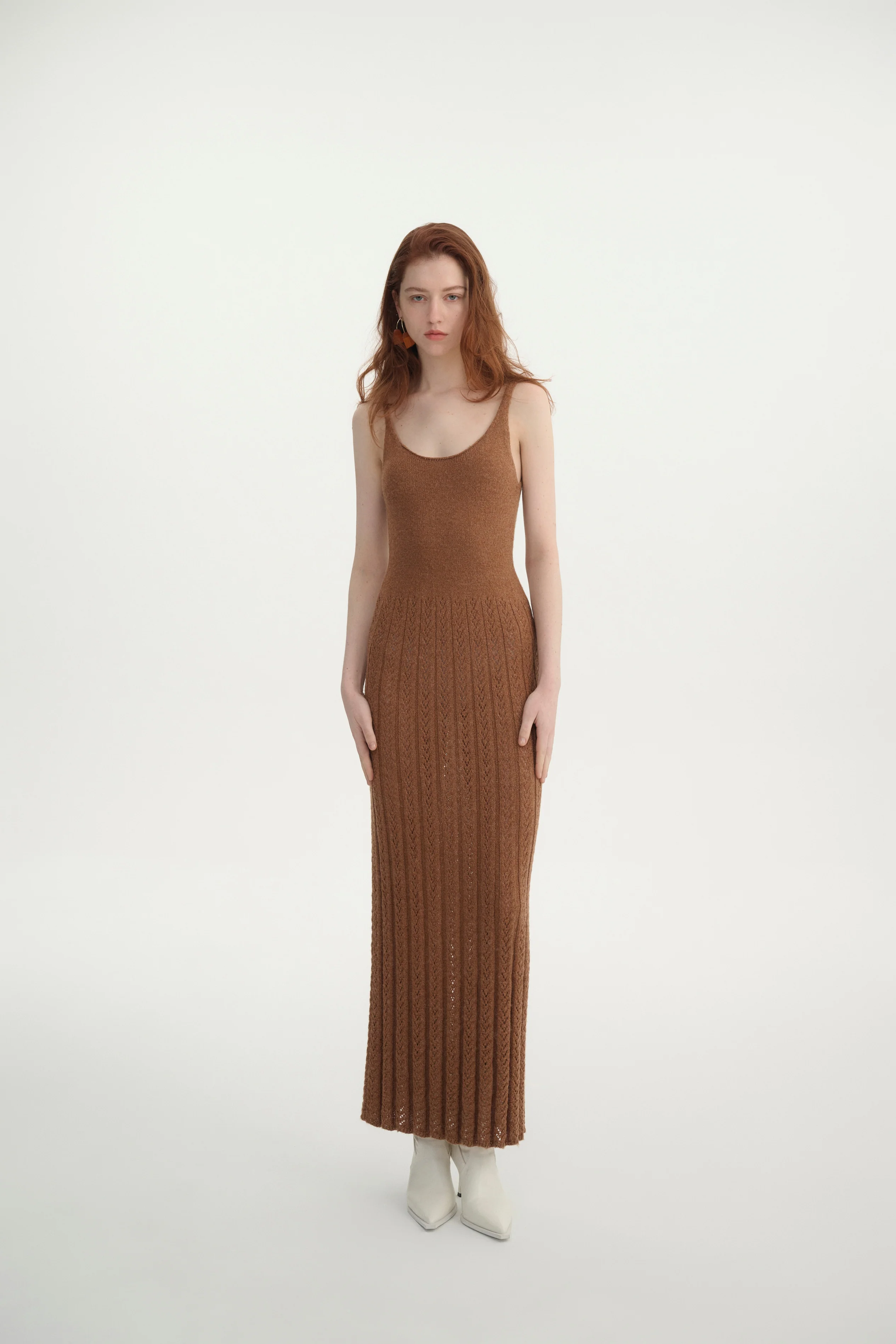 Sleeveless pointelle dress