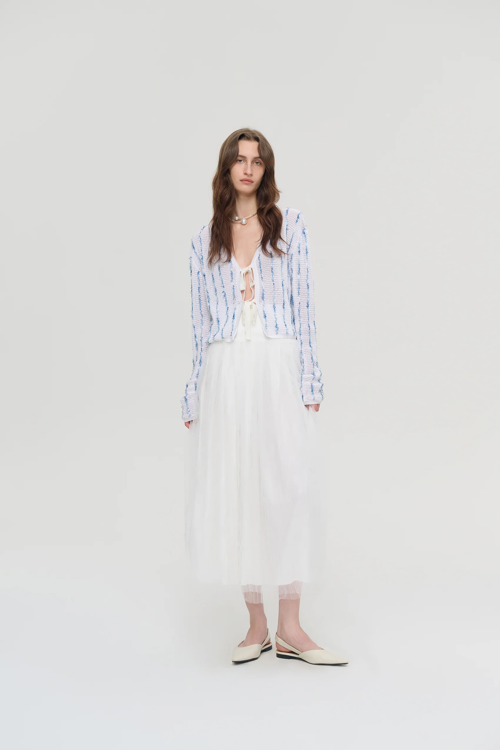 Tie front lightweight cardigan