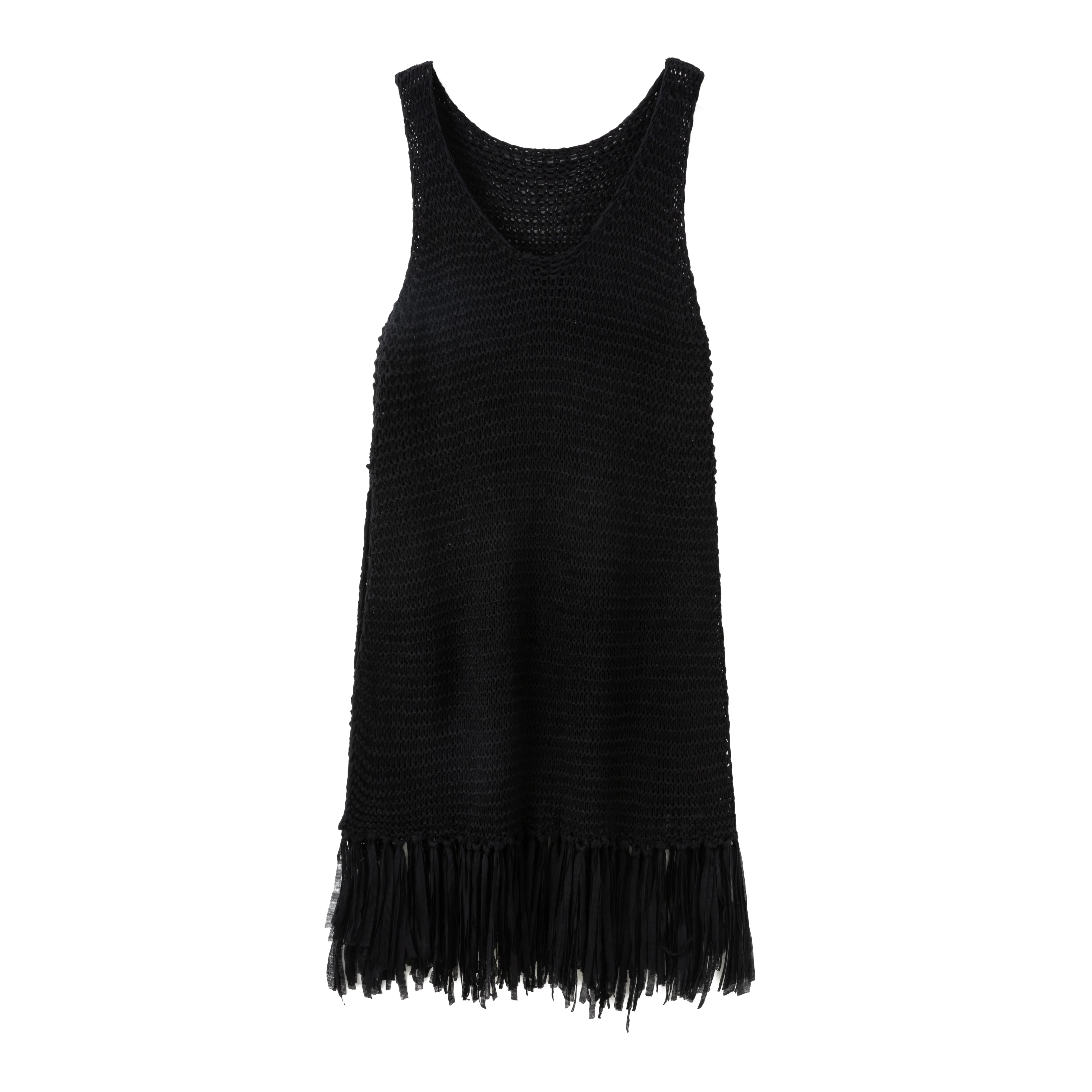 Fringed side slit vest